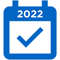 Illustration of a 2022 calendar with a check mark