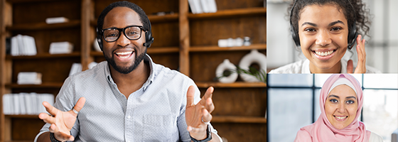 Web conference call between employees