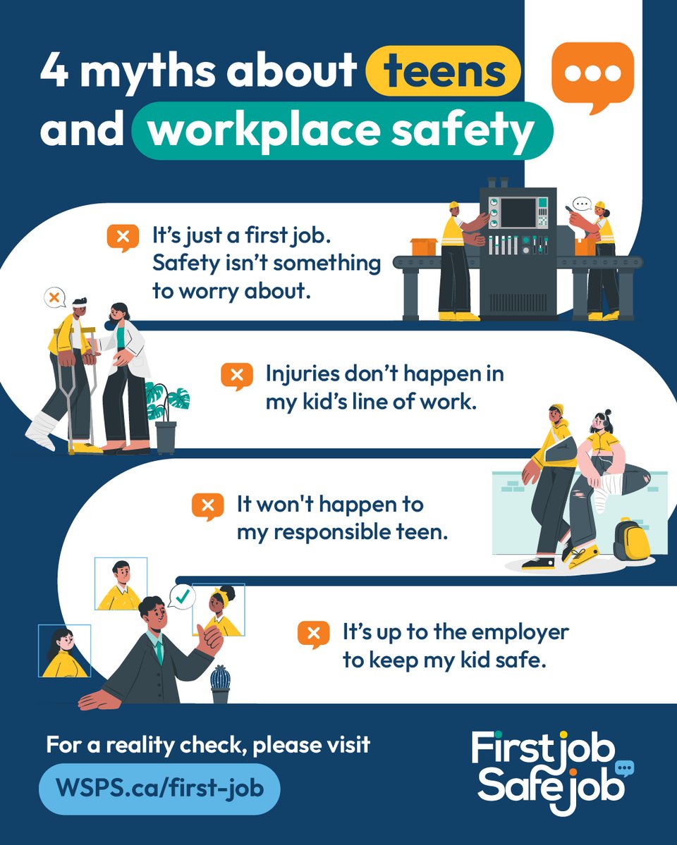 4 Myths about teens and workplace safety infographic