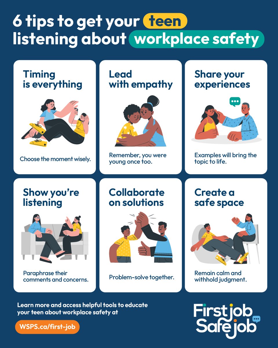 Tips to get your teen listening about workplace safety infographic