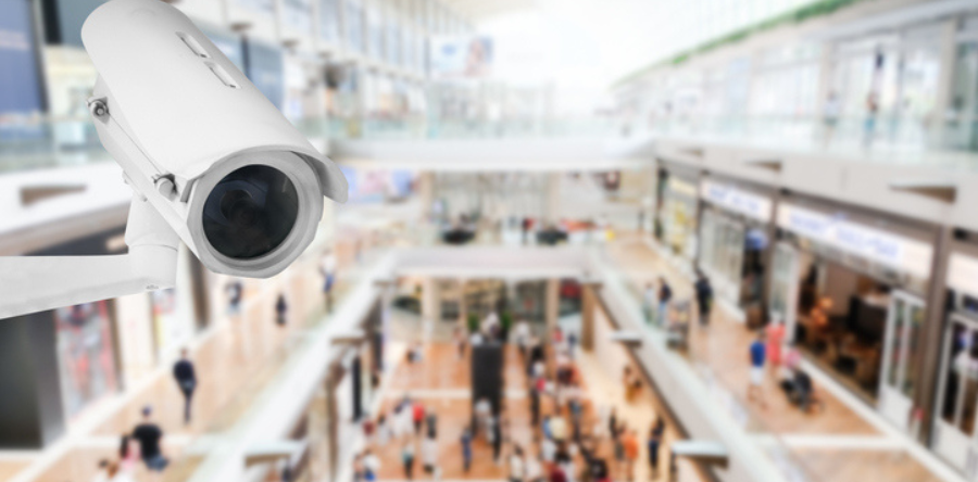 Image of security camera in mall 