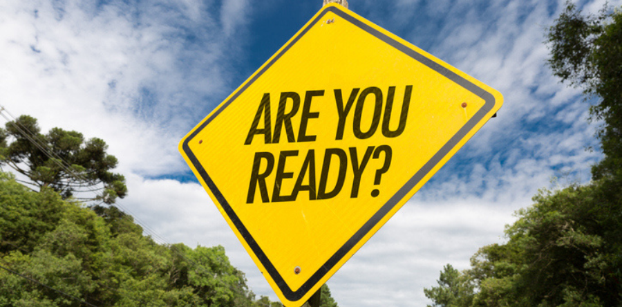 Image of a yellow caution sign labeled with are you ready?